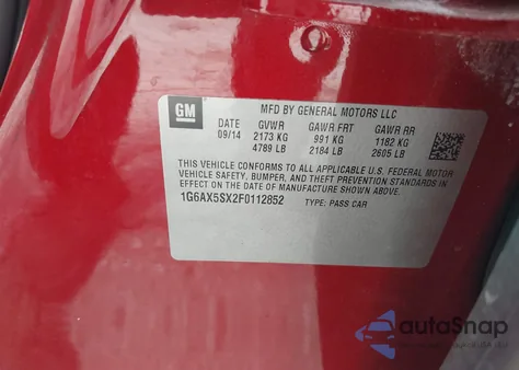 2015 Cadillac Cts Luxury from USA, damaged, VIN 1G6AX5SX2F0112852